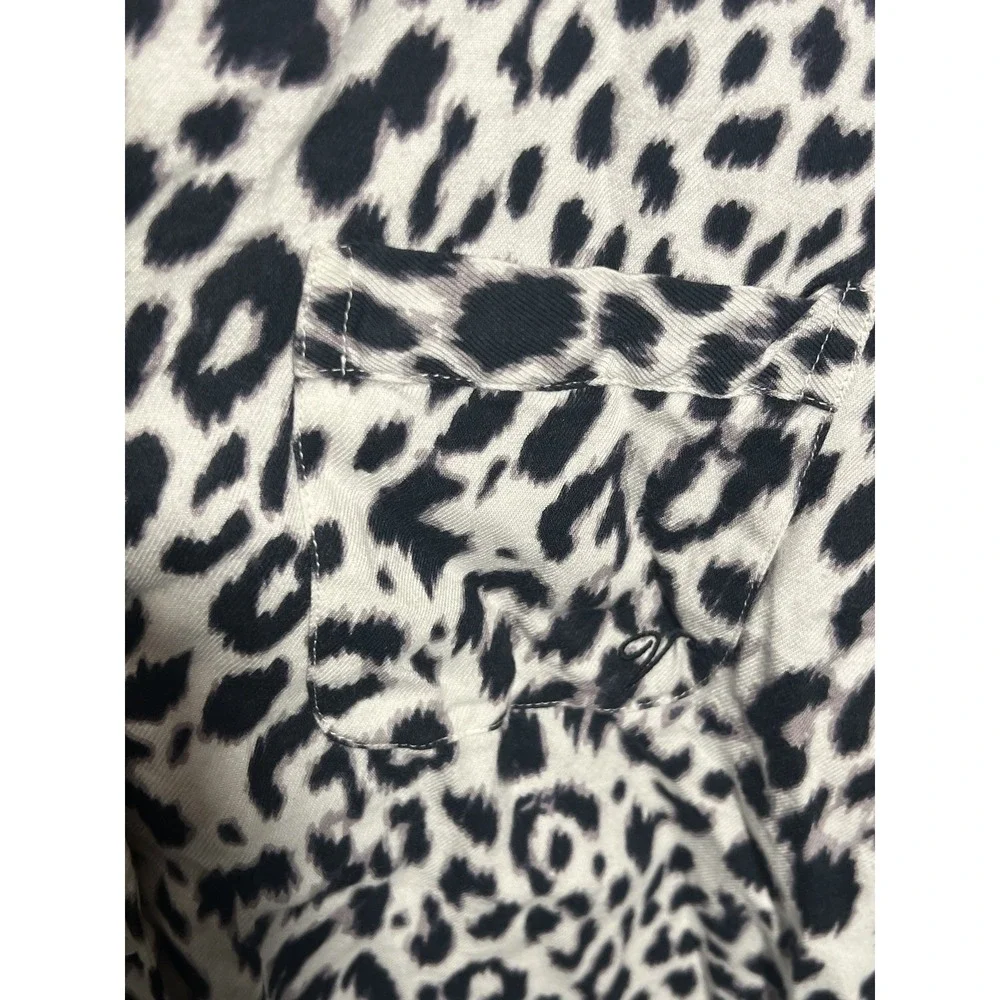 Victoria's Secret‎ Women's XS Leopard Print Button-Up Pajama Sleep Shirt Top